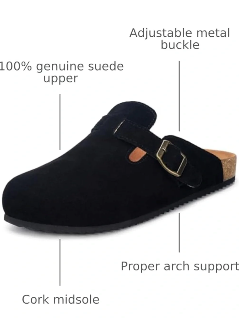 NEW Intini Genuine Suede Clogs Womens Mens Cork Footbed Sandals Potato Shoes